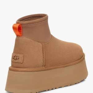 UGG Tan Platform Boots with Orange Accent
